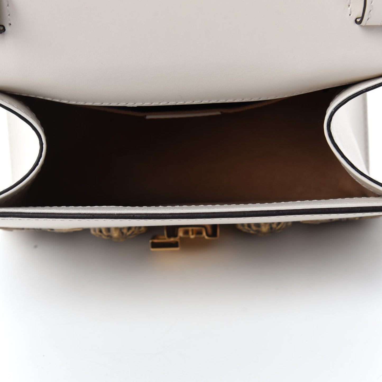 Calfskin Animal Studs Mini Sylvie Top Handle Bag White