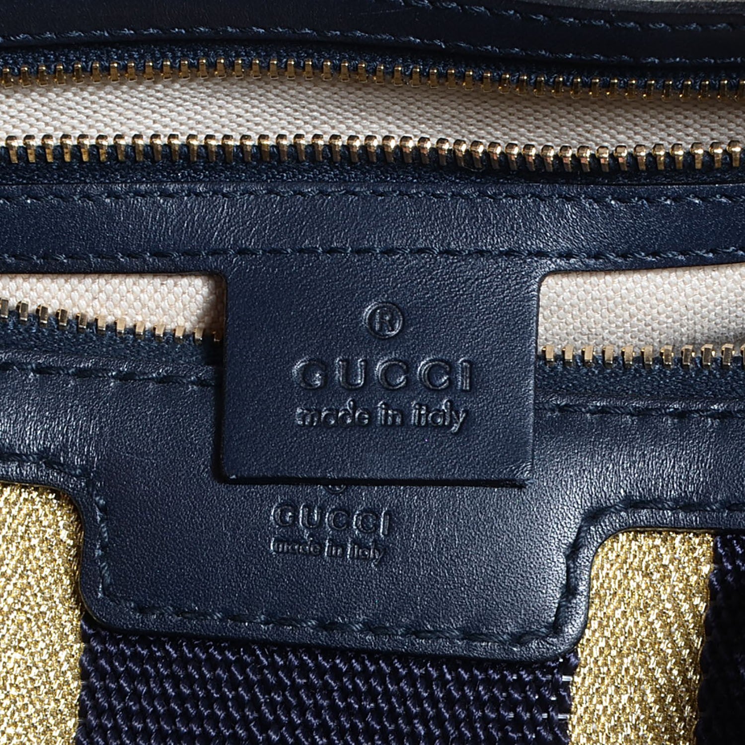Gucci Monogram Vintage Web Medium Boston Navy 6 of 7
