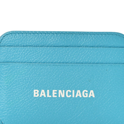 Balenciaga Grained Calfskin Logo Cash Rounded Card Holder Blue 8 of 8