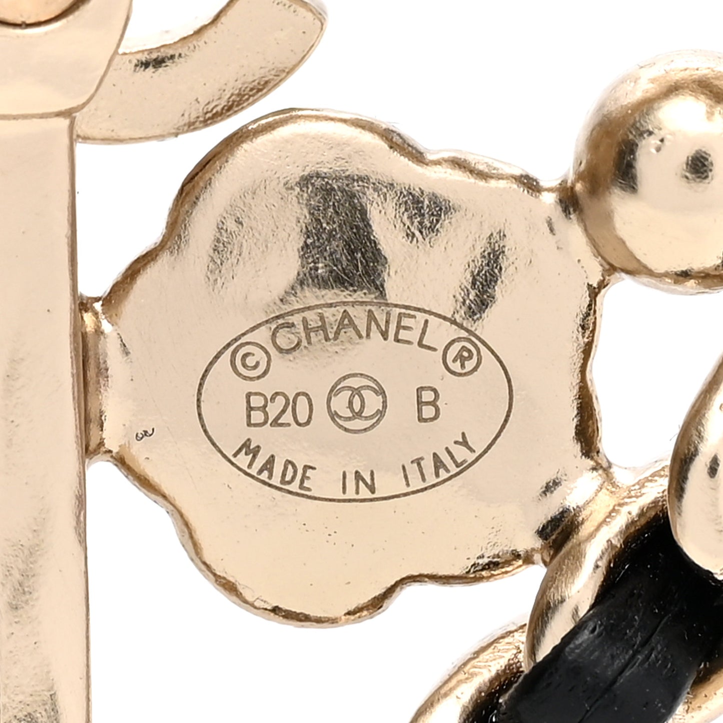 Lambskin Pearl Strass Sergeant Chanel Shield Brooch Gold
