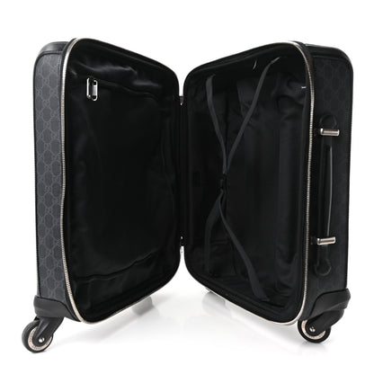 Gucci GG Supreme Monogram Four Wheel Suitcase Black Grey 4 of 9