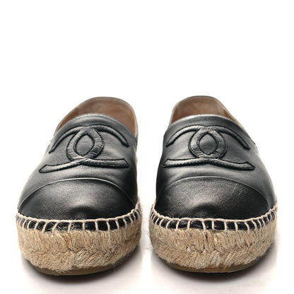 Chanel Lambskin CC Espadrilles 38 Black 2 of 9