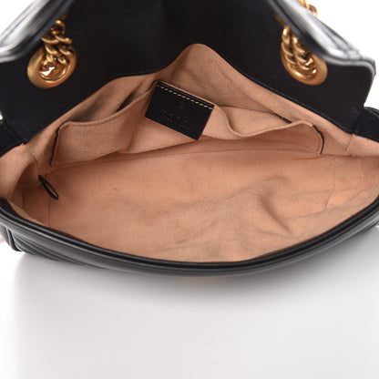 Gucci Calfskin Matelasse Mini GG Marmont Shoulder Bag Black 5 of 10