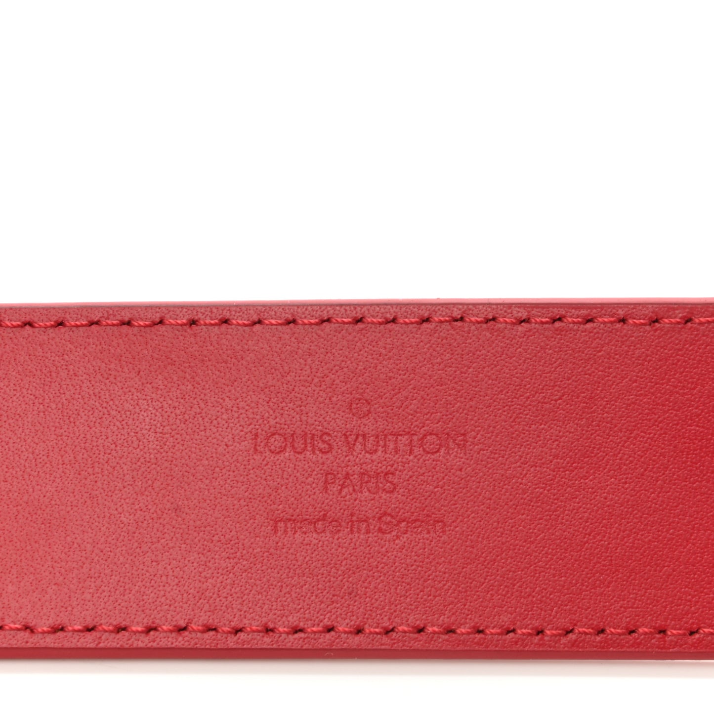 Calfskin 35mm LV New Wave Belt 80 32 Red