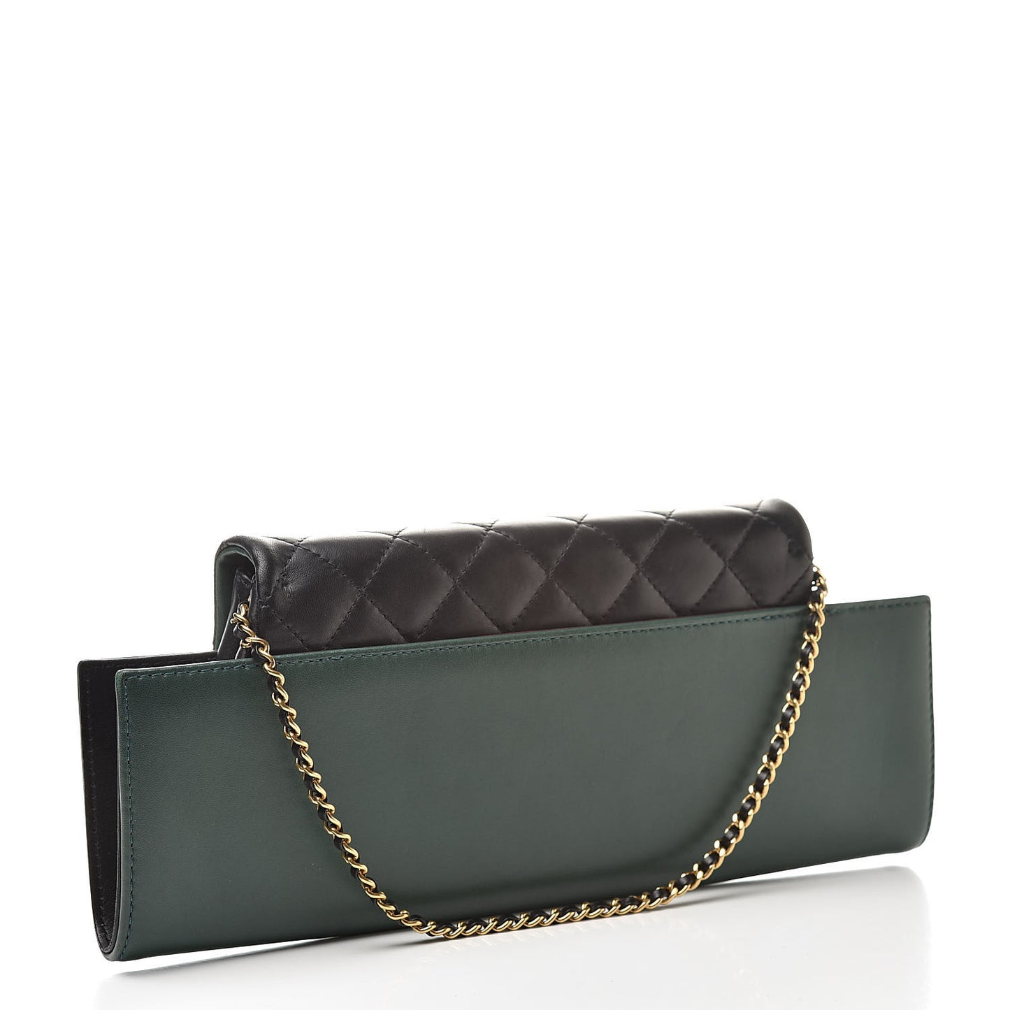 Calfskin Quilted Brasserie Gabrielle Menu CC Clutch Green