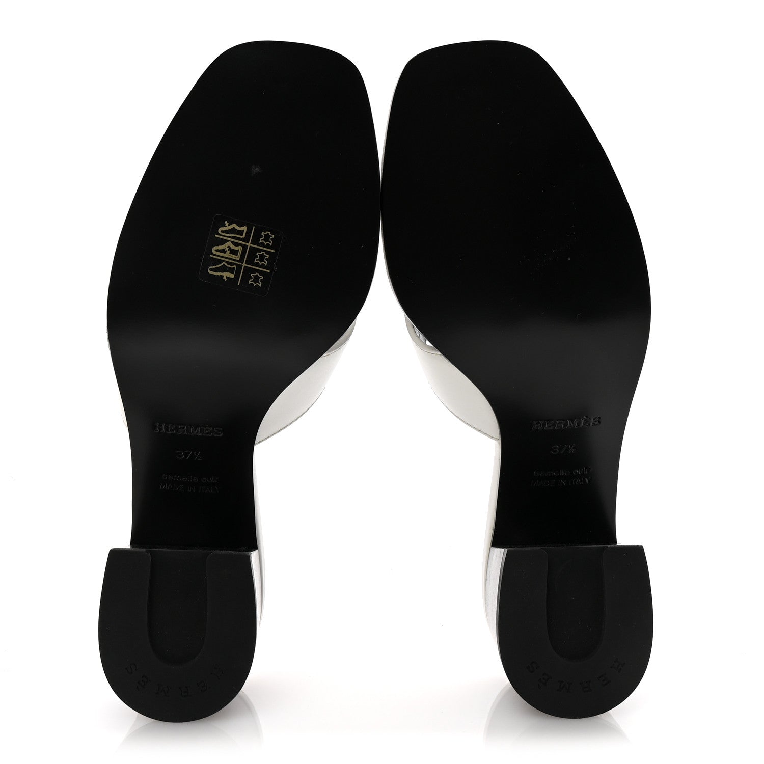 Hermes Calfskin Helia 60 Sandals 37.5 White 6 of 10