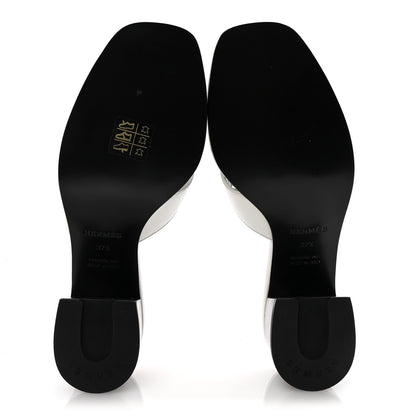 Hermes Calfskin Helia 60 Sandals 37.5 White 6 of 10