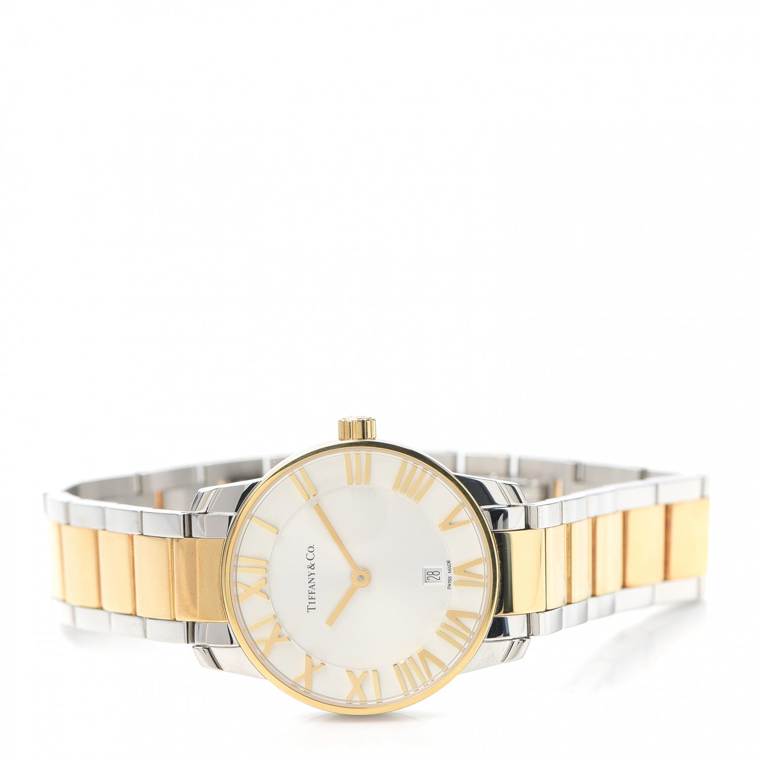 Tiffany Stainless Steel 18K Yellow Gold 29mm Atlas 2-Hand Quartz Watch 2 of 6