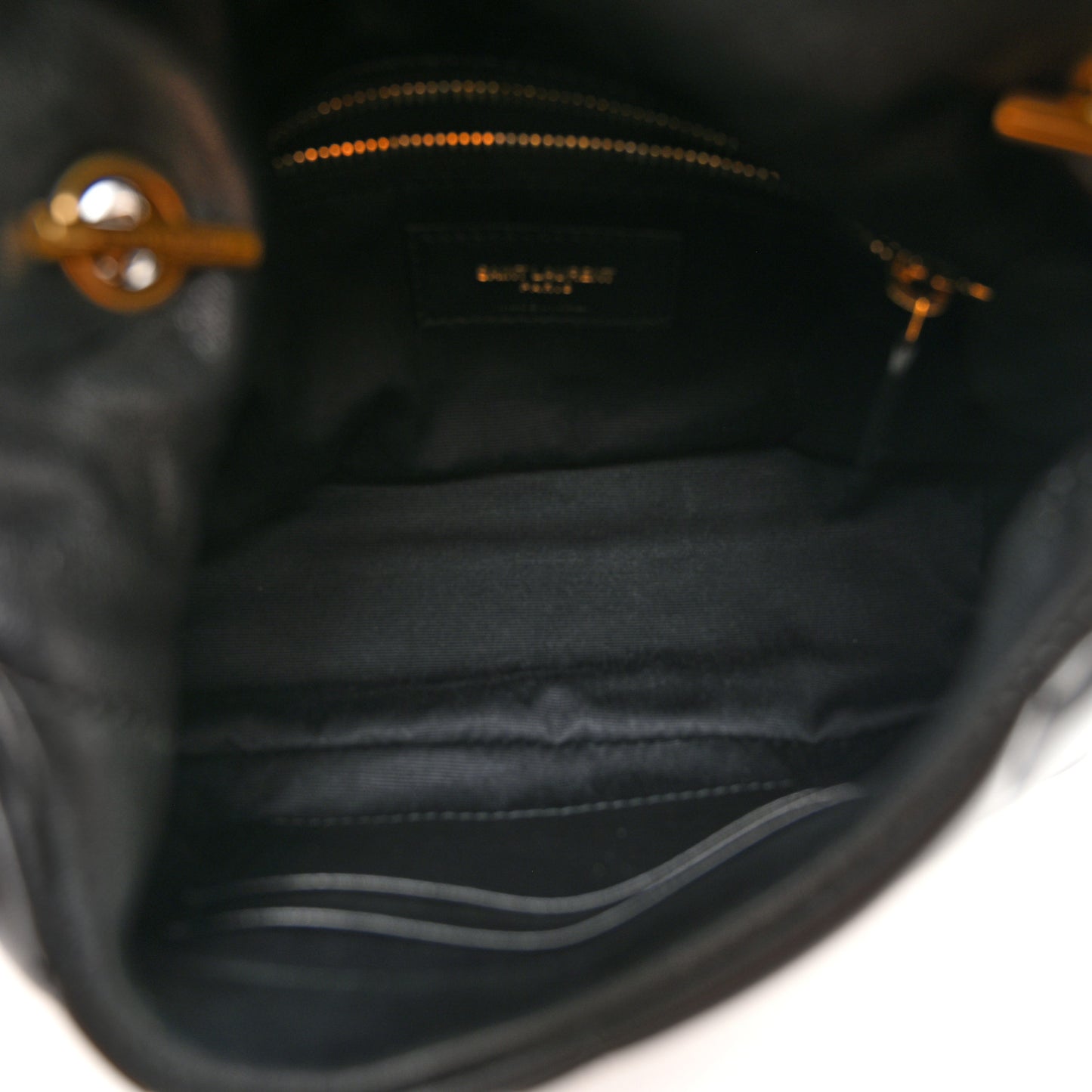 Lambskin Quilted Toy Loulou Puffer Monogram Chain Satchel Black