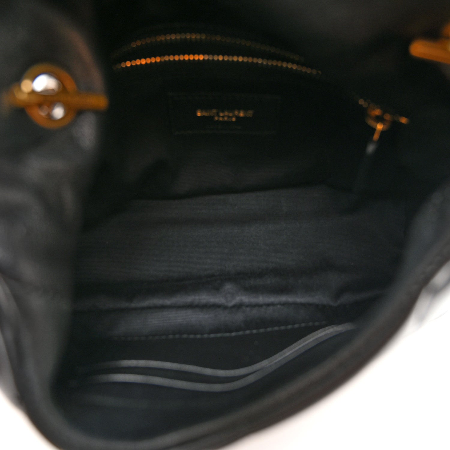 Saint Laurent Lambskin Quilted Toy Loulou Puffer Monogram Chain Satchel Black 5 of 10