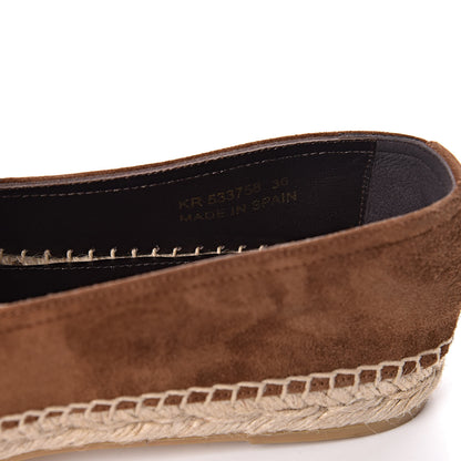 Saint Laurent Suede Monogram Espadrilles 36 Brown 6 of 11