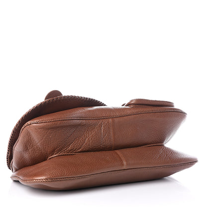 Christian Dior Calfskin Braided Gaucho Double Saddle Bag Brown 3 of 15