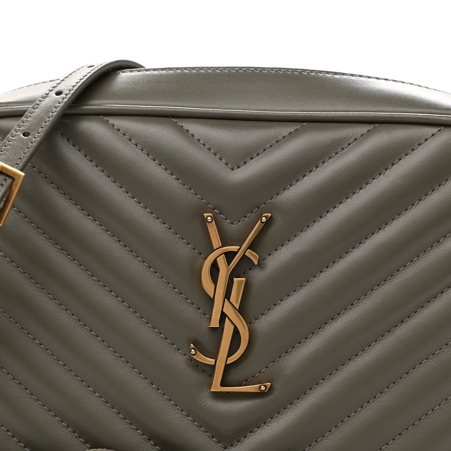 Calfskin Matelasse Monogram Lou Camera Bag Military Olive