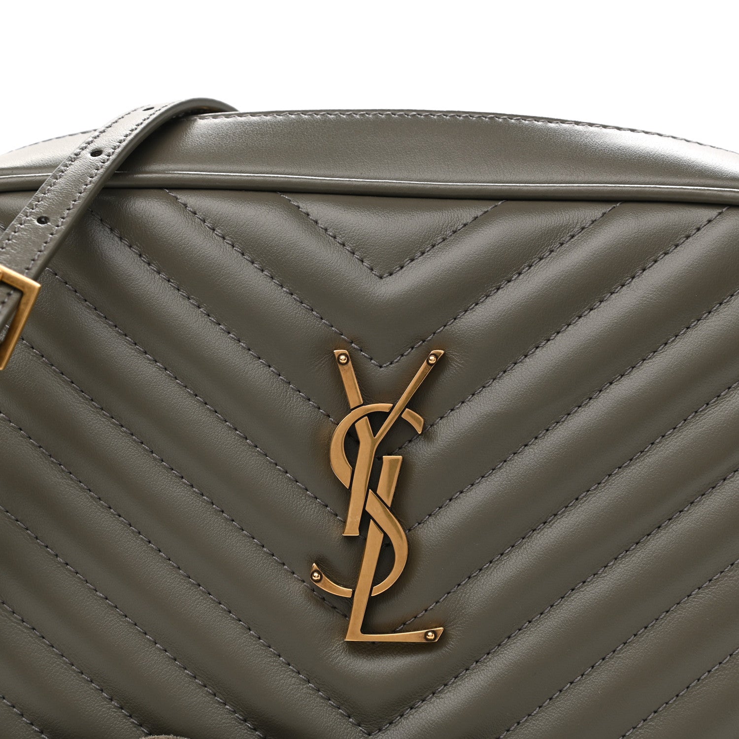 Saint Laurent Calfskin Matelasse Monogram Lou Camera Bag Military Olive 8 of 10