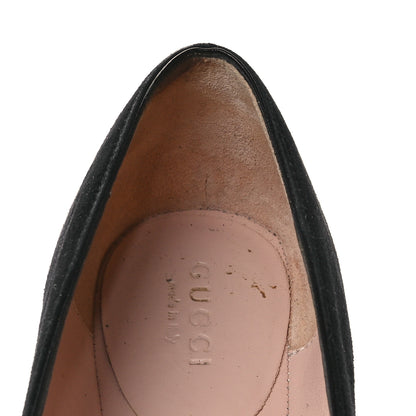 Gucci Kid Scamosciato GG Marmont Fringe Flats 36 Black 9 of 11