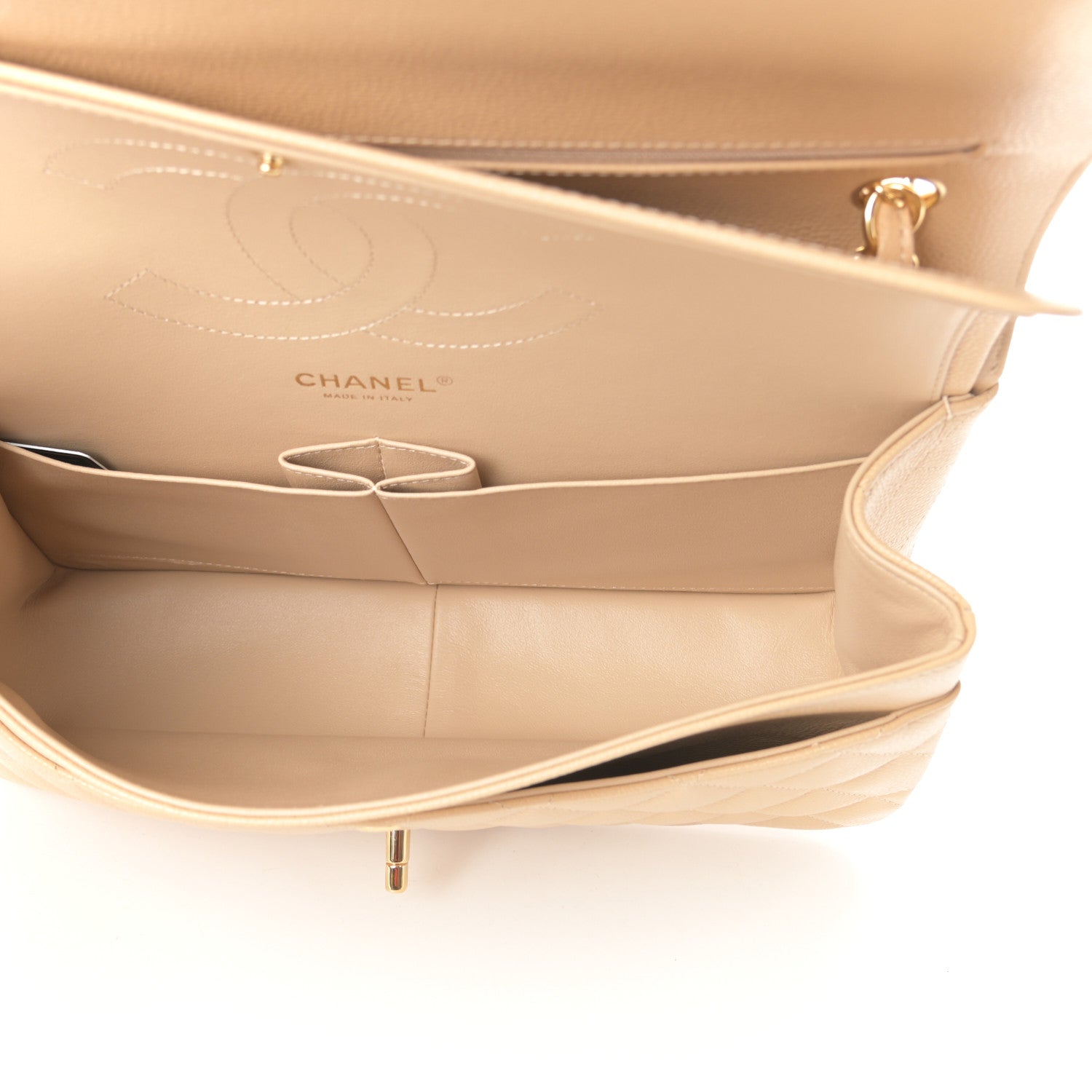 Chanel Caviar Quilted Jumbo Double Flap Beige Clair 5 of 10