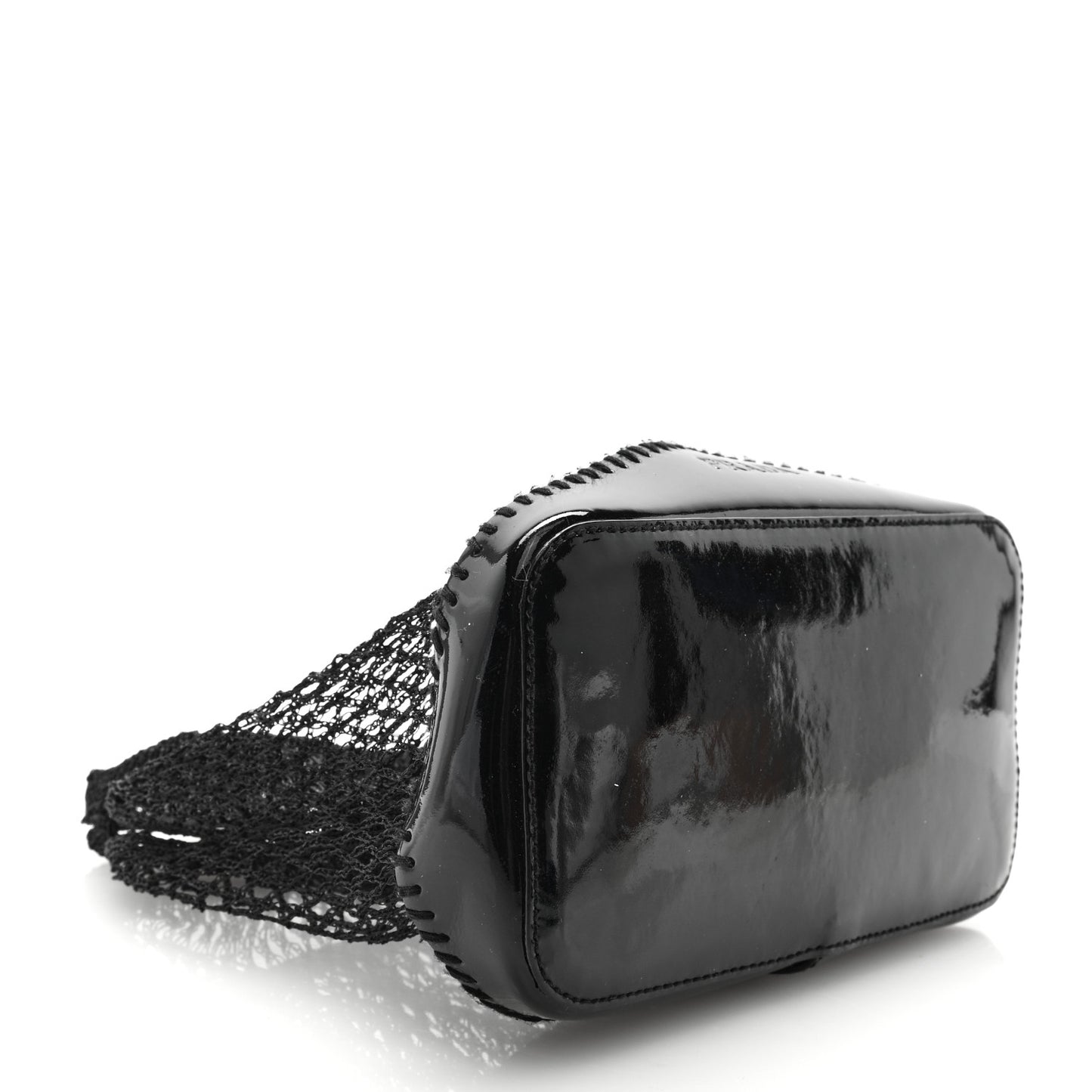 Tessuto Mesh Patent Rete Bag Black