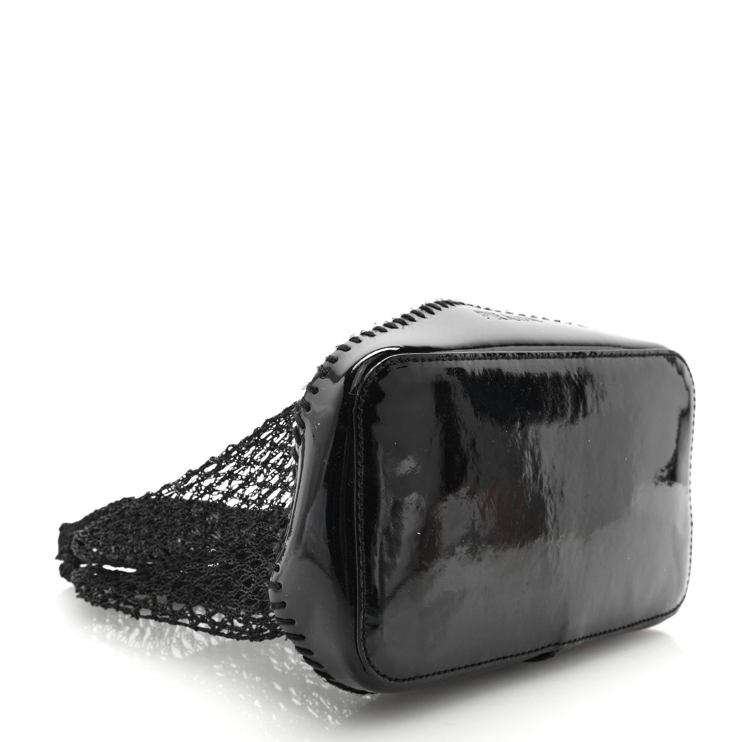 Prada Tessuto Mesh Patent Rete Bag Black 4 of 8