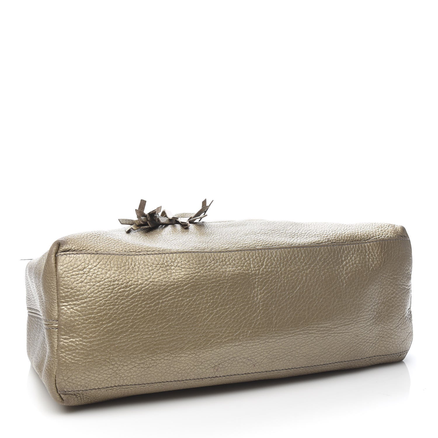 Gucci Metallic Pebbled Calfskin Medium Soho Chain Shoulder Bag Golden Beige 5 of 17