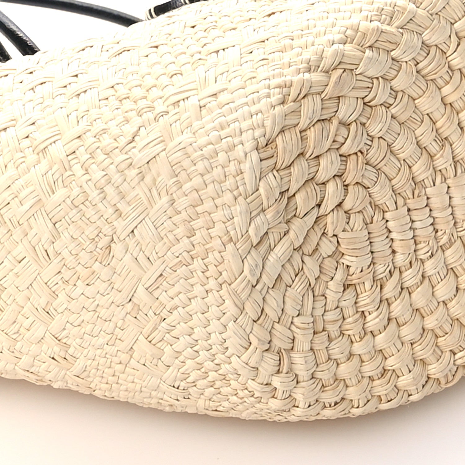 Loewe Calfskin Raffia Paulas Ibiza Small Anagram Basket Tote Bag Natural Black 9 of 12