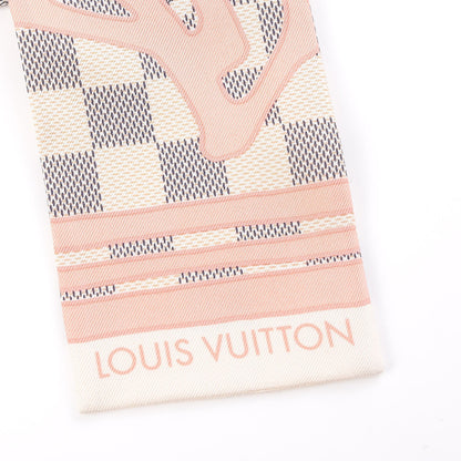 Louis Vuitton Silk Damier Azur Tahitienne Bandeau Rose Ballerine 3 of 5