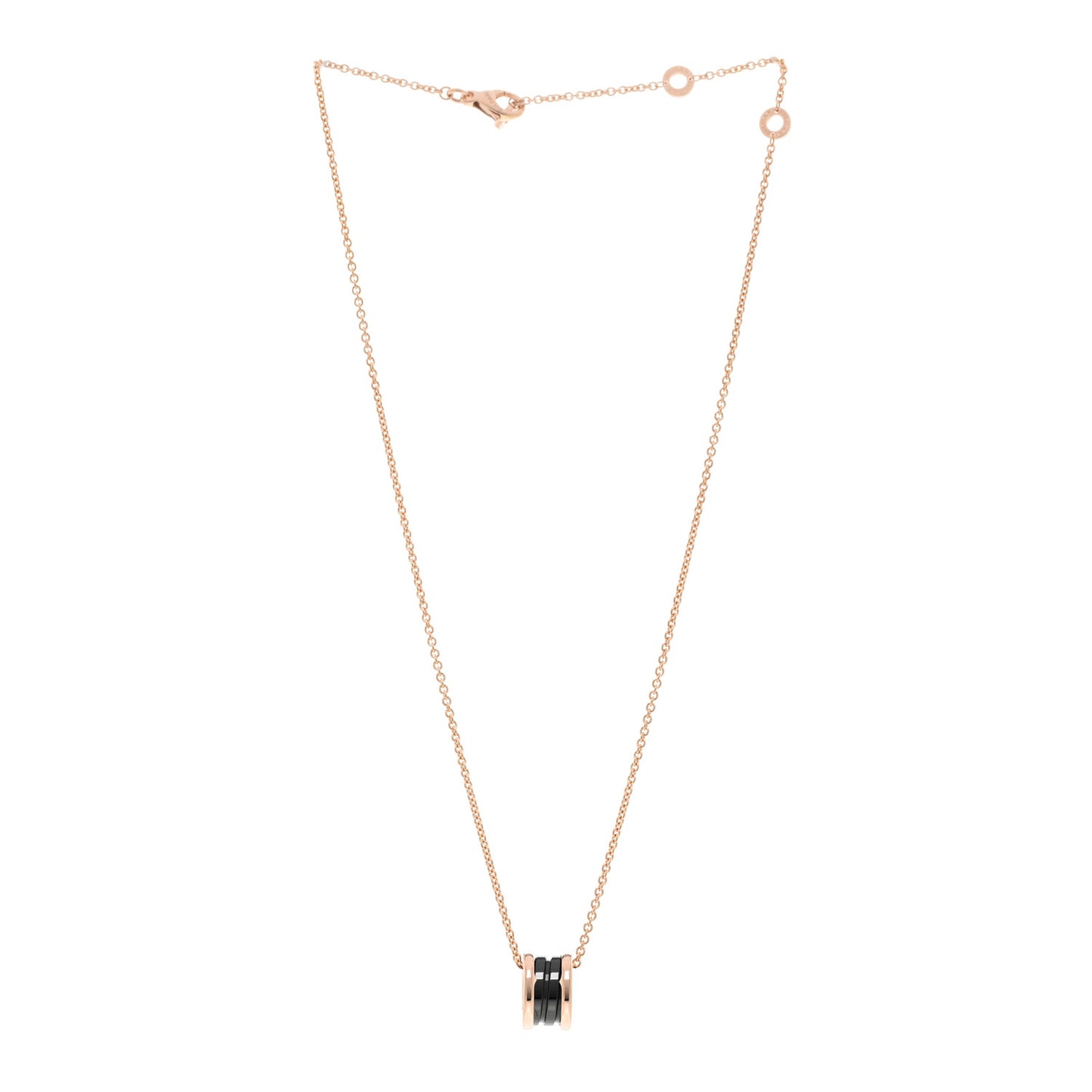 18K Rose Gold Black Ceramic B.Zero1 Pendant Necklace