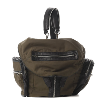 Alexander Wang Lambskin Nylon Marti Backpack Military 1 of 8