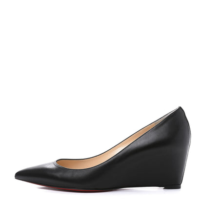 Christian Louboutin Shiny Nappa Pipina 55 Wedges 39 Black 1 of 10