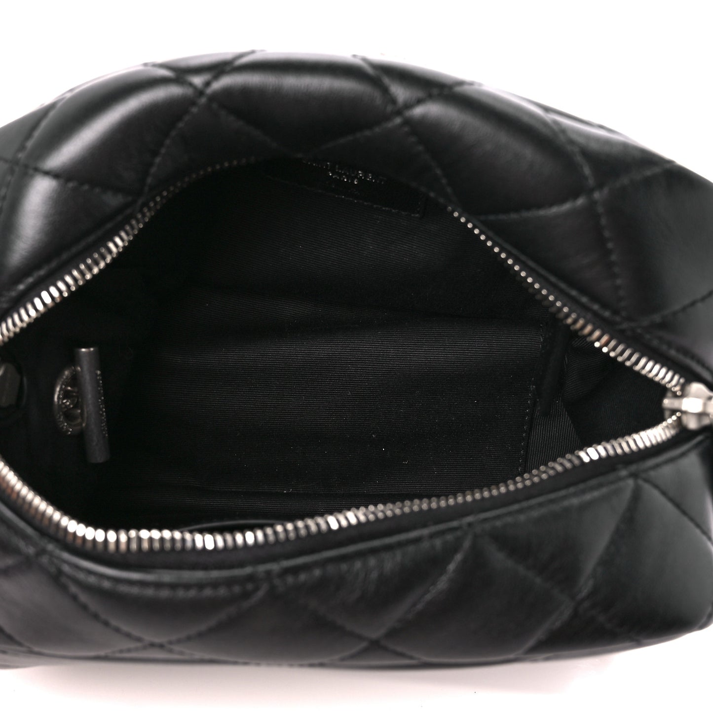 Calfskin Y Quilted Monogram Small Loulou Bowling Bag Black