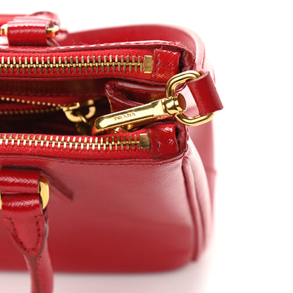Prada Saffiano Vernice Mini Galleria Double Zip Tote Rosso 12 of 12