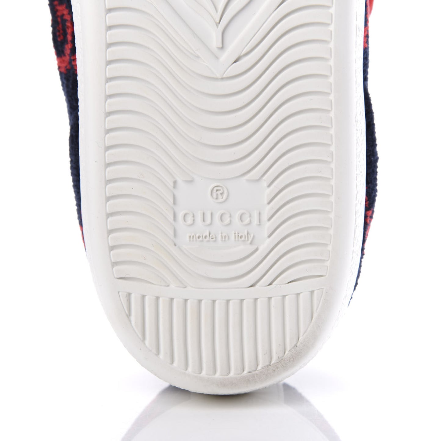 Terry Cloth GG Monogram Web Womens Ace Sneakers 38.5 Blue Red
