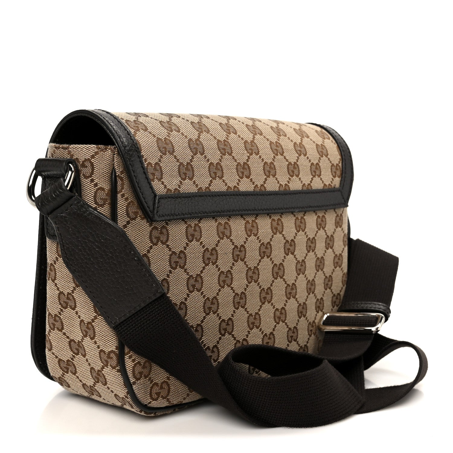Gucci Monogram Flap Messenger Bag Beige Dark Brown 3 of 11