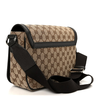 Gucci Monogram Flap Messenger Bag Beige Dark Brown 3 of 11