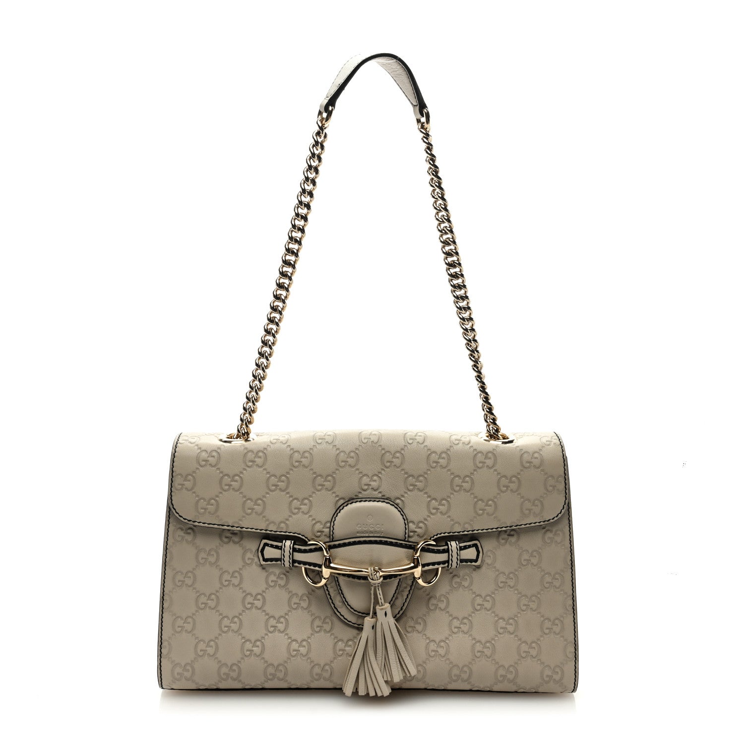 Gucci Guccissima Signature Medium Emily Chain Shoulder Bag Mystic White 1 of 9