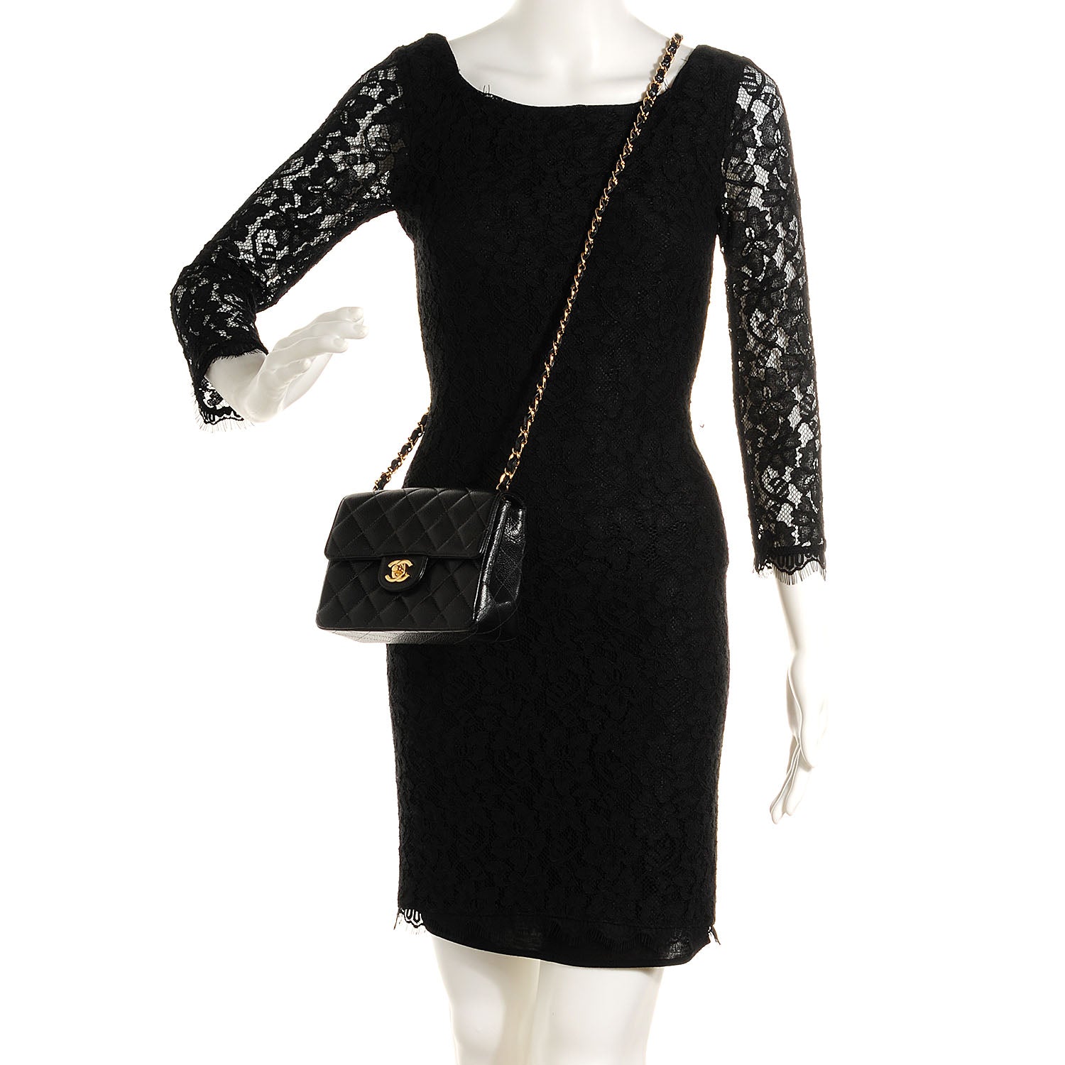 Chanel Caviar Quilted Mini Square Flap Bag Black 2 of 7