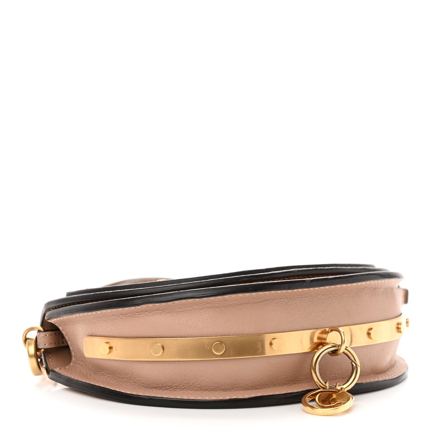 Calfskin Small Nile Bracelet Minaudiere Bag Biscotti Beige