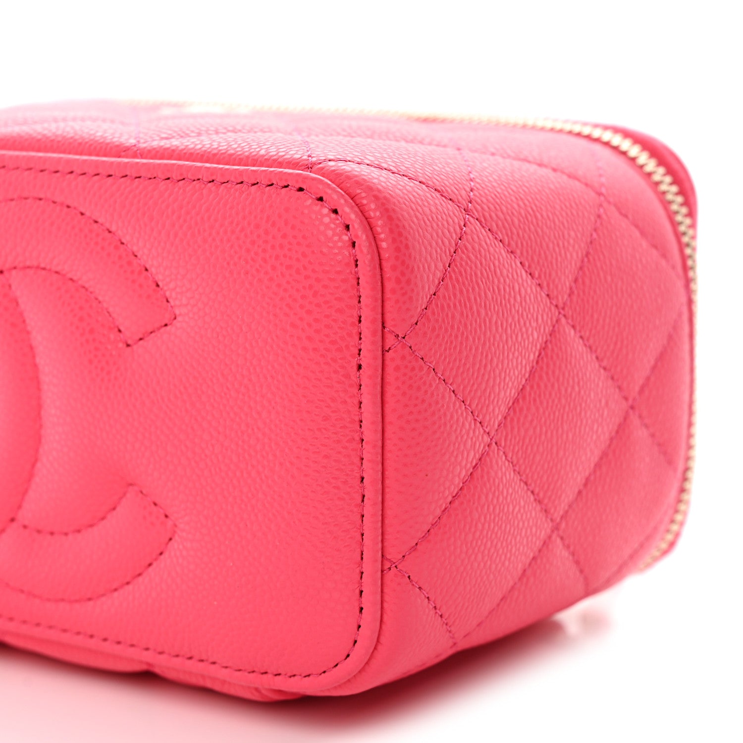 Chanel Caviar Quilted Small Vanity Case With Chain Pink 10 of 11