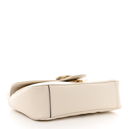 Gucci Calfskin Matelasse Small GG Marmont Shoulder Bag White 4 of 11