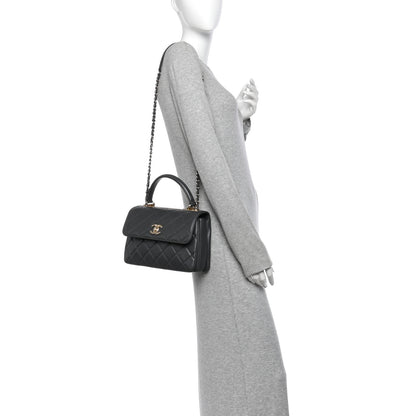 Chanel Lambskin Quilted Small Trendy CC Dual Handle Flap Bag Dark Grey 2 of 11