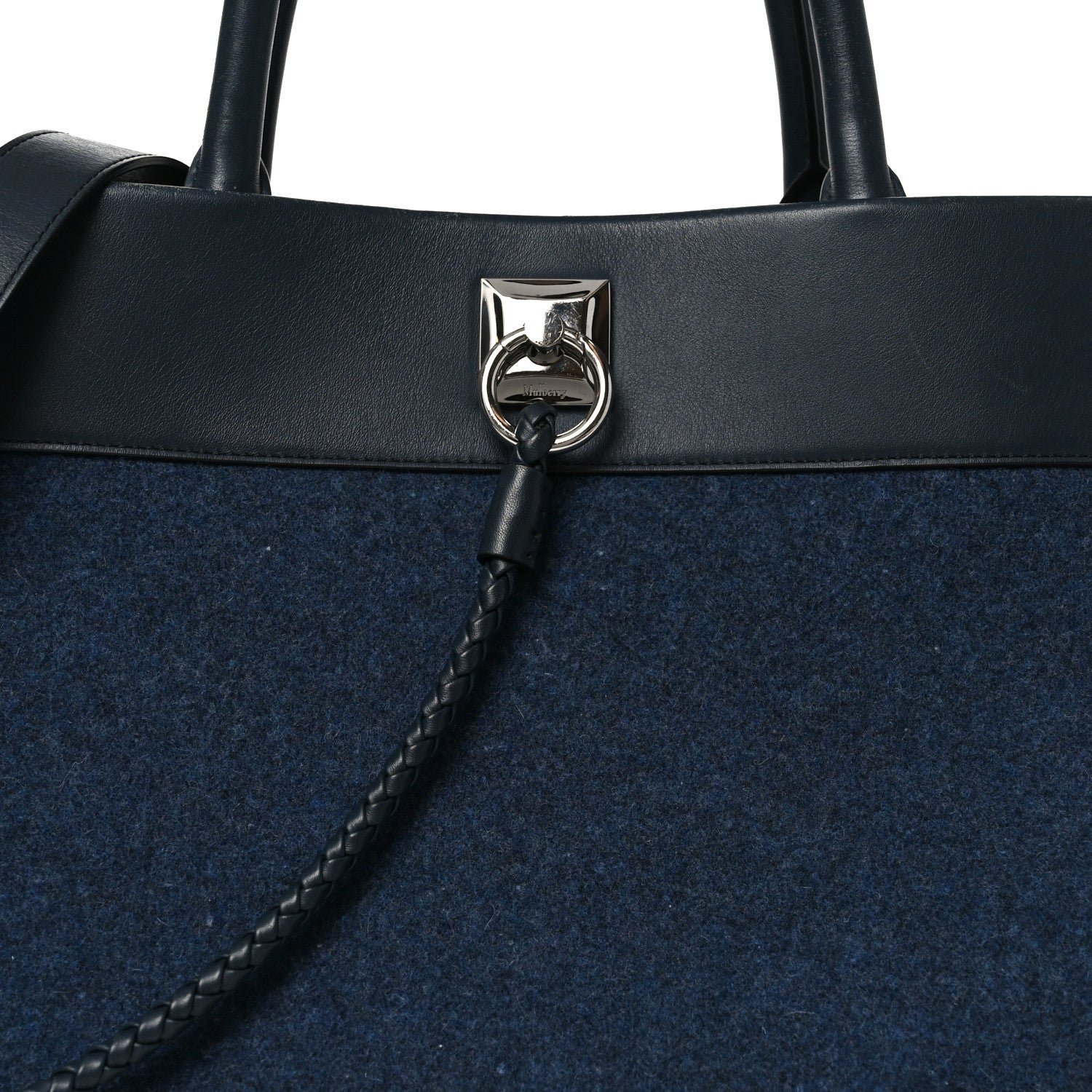 Mulberry Felt Calfskin Oversized Iris Weekend Bag Midnight 12 of 17