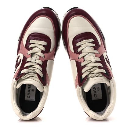 Chanel Calfskin CC Sneakers 38.5 Light Burgundy White Pink 2 of 14