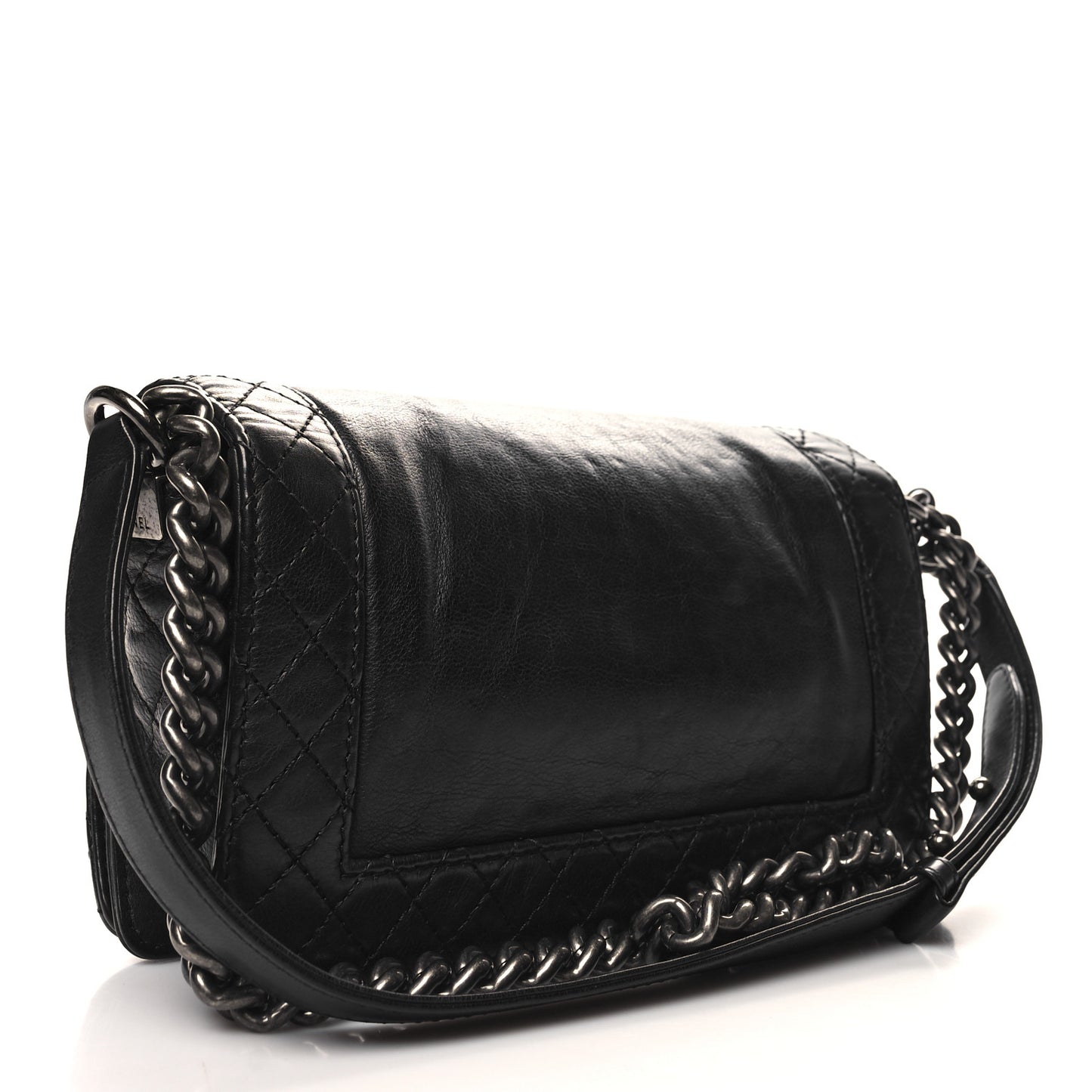Calfskin Medium Boy Reverso Flap Black