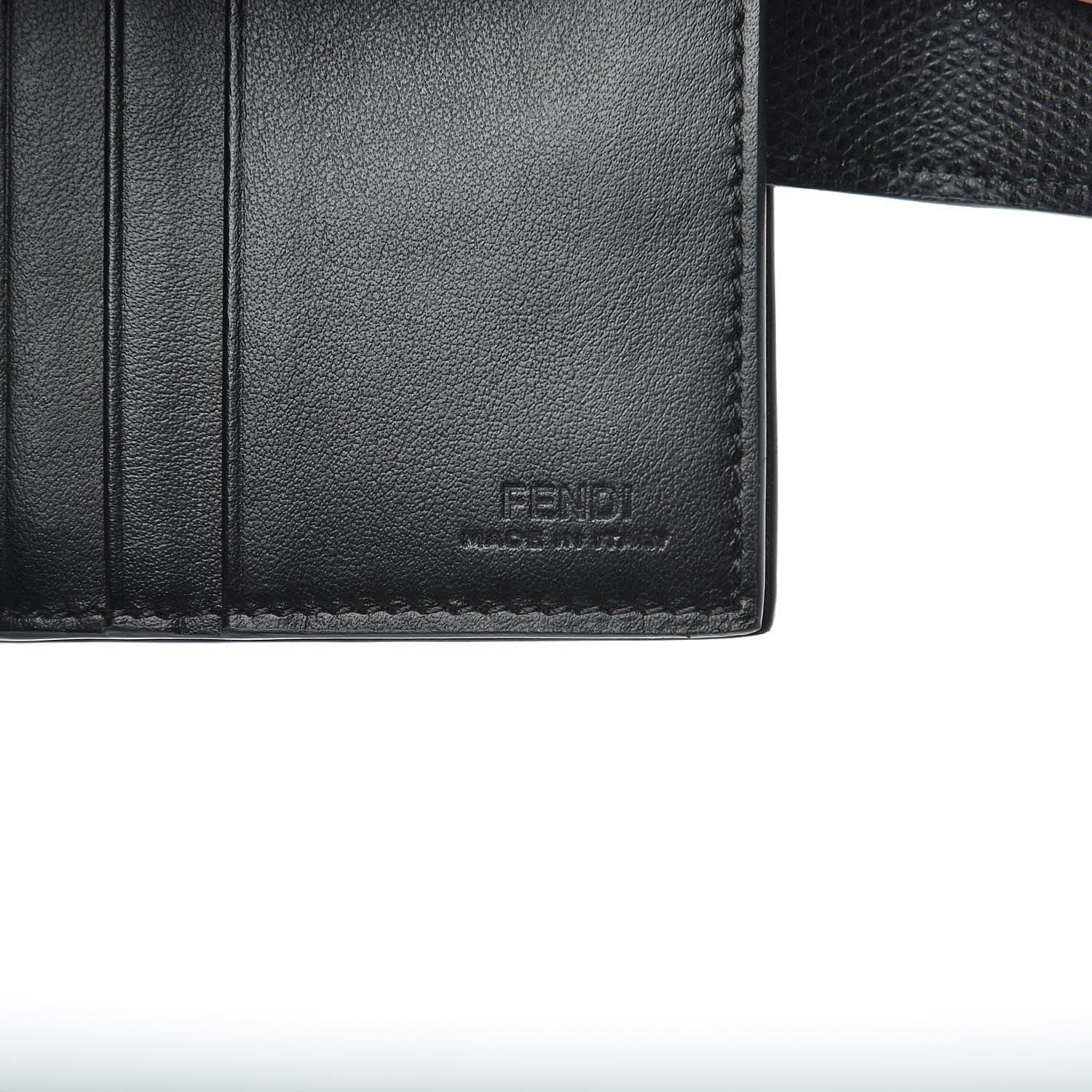 Fendi Vitello Cruise F is Fendi Bi-Color FF 1974 Embossed Compact Wallet Black Maya 7 of 7