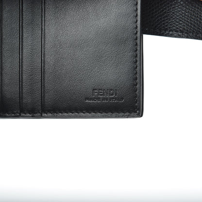 Fendi Vitello Cruise F is Fendi Bi-Color FF 1974 Embossed Compact Wallet Black Maya 7 of 7