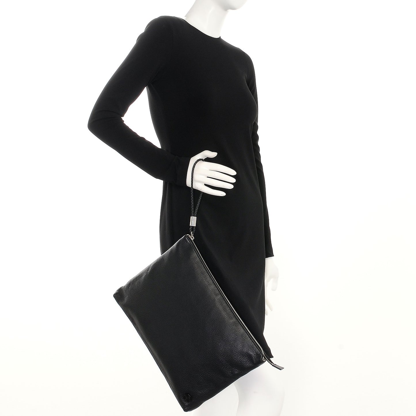 Deerskin Interlocking G Portfolio Clutch Black