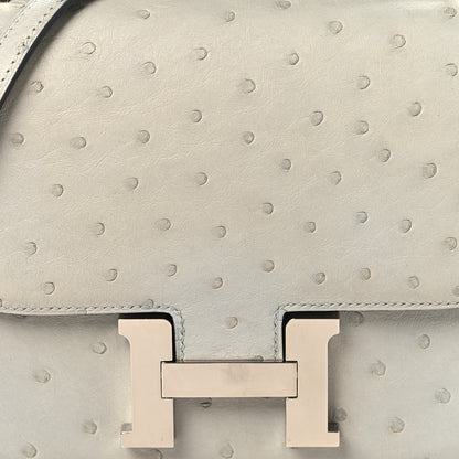Hermes Ostrich Constance 18 Bleu Glacier 8 of 12
