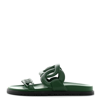 Hermes Nappa Extra Sandals 40 Vert Cactus 1 of 9