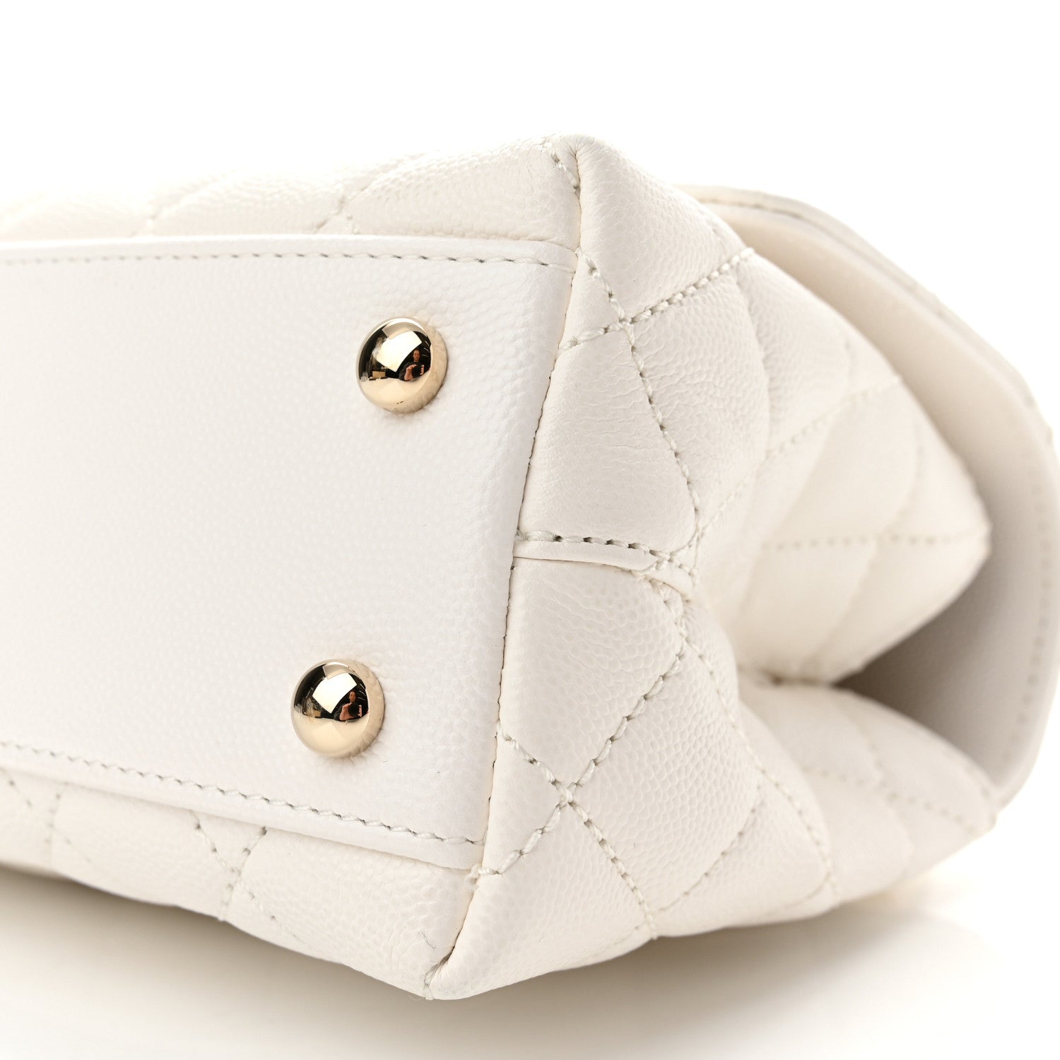 Chanel Caviar Quilted Mini Coco Handle Flap White 9 of 10