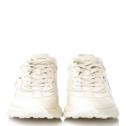 Gucci Calfskin Interlocking G Logo Mens Rhyton Sneakers 8 Ivory 2 of 9