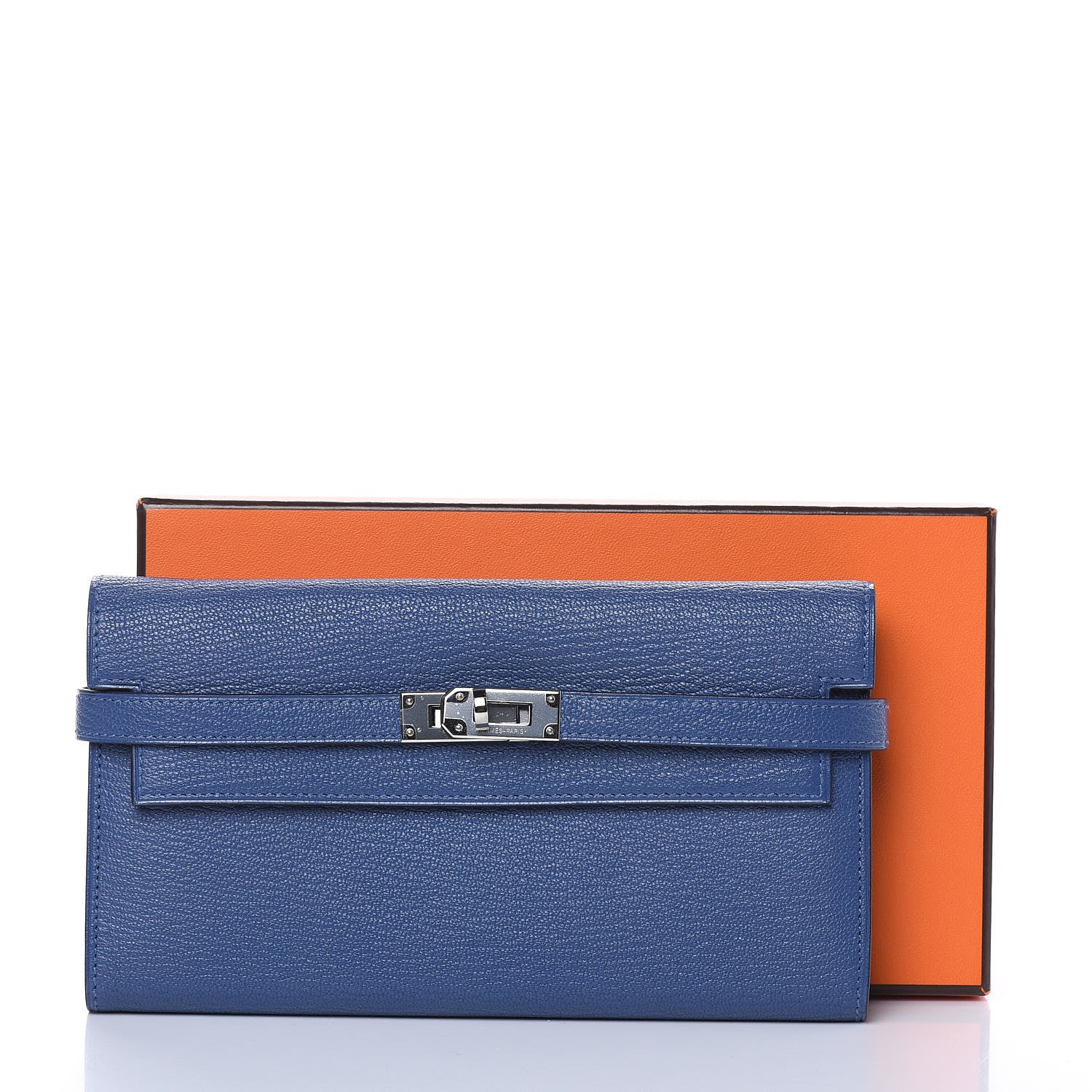 Hermes Chevre Mysore Kelly Longue Wallet Bleu Brighton 17 of 17
